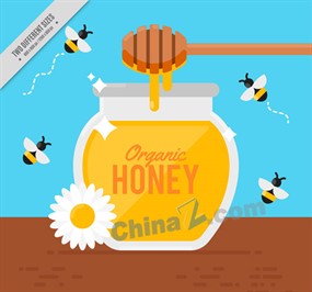 沾蜂蜜的搅拌棒矢量素材